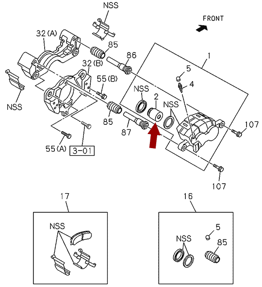 На схеме показан поршень переднего тормозного суппорта ISUZU (ИСУЗУ) NLR85, оригинал, 8973652560